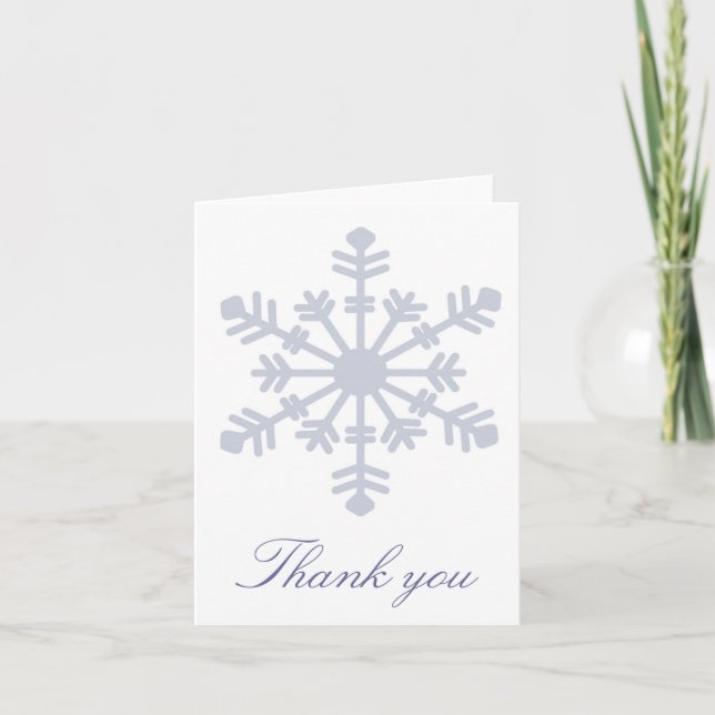 Cartão De Agradecimento Snowflake Thank you Card (Frente)