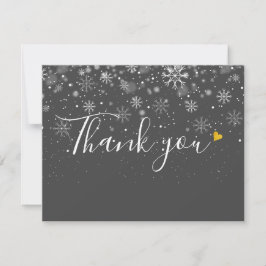 Cartão De Agradecimento Snowflakes de Natal - Script Elegante para Empresa