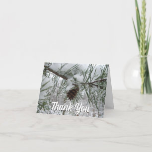 Cartão De Agradecimento Snowy Pine Branch Winter Nature Fotografia