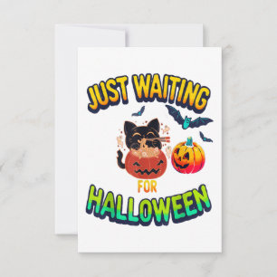 Cartão De Agradecimento Só esperando pelo Halloween Black Cat Van Gogh Sta
