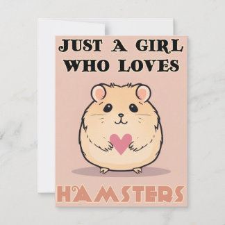 Cartão De Agradecimento Só Uma Menina Que Ama Hamsters, Um Bestiço