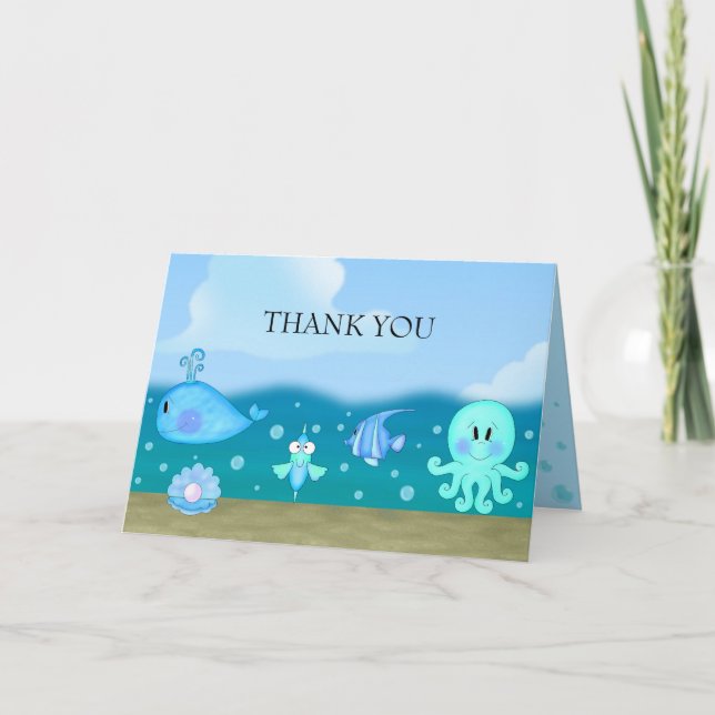 Cartão de Agradecimento Sob o Mar (Frente)