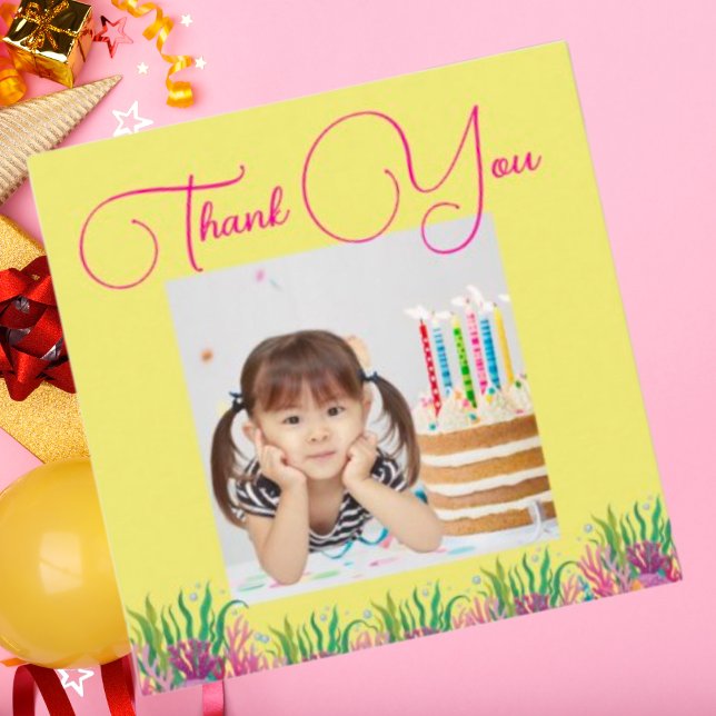 Cartão De Agradecimento Sob O Mar, Foto Da Mereia Mágica, Aniversário (Criador carregado)