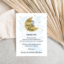 Cartão De Agradecimento Sobre A Lua | Chá de fraldas para rapazes