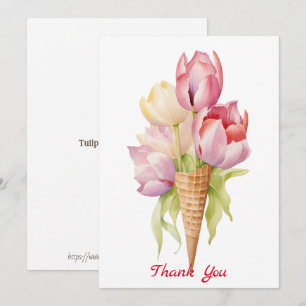 Cartão De Agradecimento Sobremesa de flores de chicote