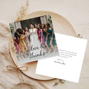Cartão De Agradecimento Sobreposição de Foto Amor e Obrigado Script Chuvei