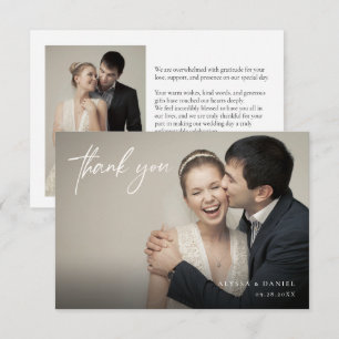 Cartão De Agradecimento Sobreposição Minimalista Personalizada Fotos Peque