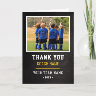 Cartão De Agradecimento Soccer Football Team Coach Thank You Photo 
