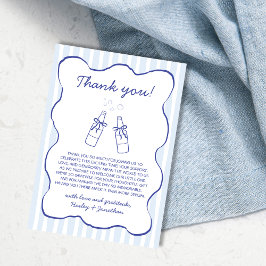 Cartão De Agradecimento Soda Theme Blue Hand Drawn Baby Shower