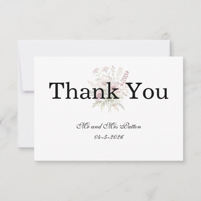 Cartão De Agradecimento Soft Blooms Spring Floral Thank You card (Frente)