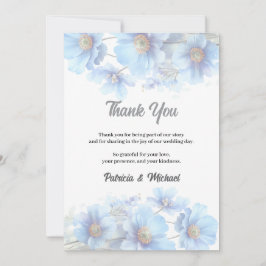 Cartão De Agradecimento Soft Blue Himalayan Poppy Flower Garden Wedding 