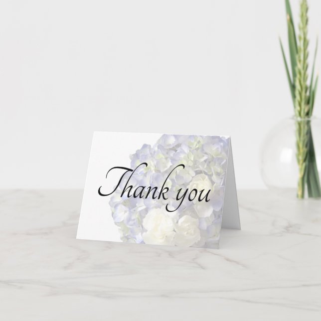 Cartão De Agradecimento Soft blue hydrangea personalizable thank you (Frente)