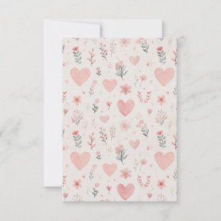 Cartão De Agradecimento Soft Floral Hearts Thank You Card
