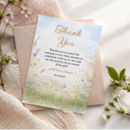 Cartão De Agradecimento Soft Meadow Wildflower Thank You Floral