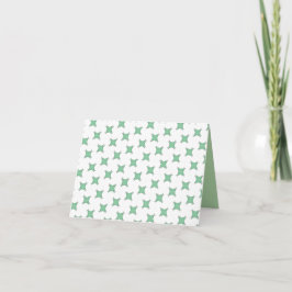 Cartão De Agradecimento Soft Mint Cross-Star Pattern Thank You Card