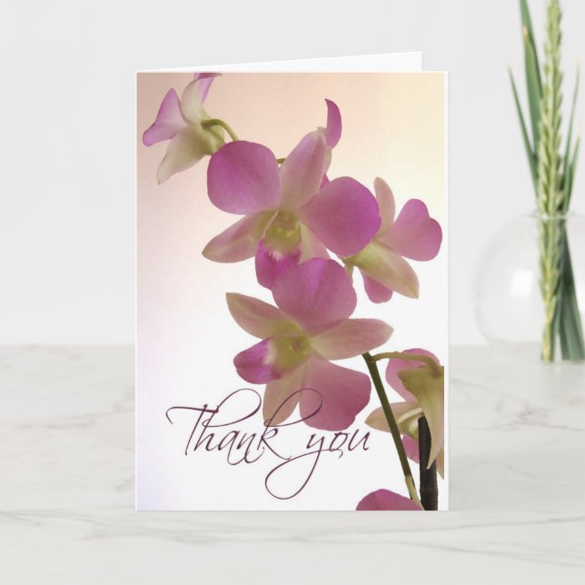 Cartão De Agradecimento Soft orchid thank you note cards (Frente)