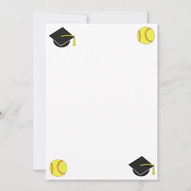 Cartão De Agradecimento Softball de Graduação (Verso)