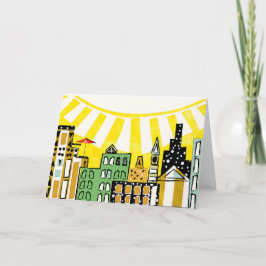 CARTÃO DE AGRADECIMENTO SOL EM CIMA DA CIDADE