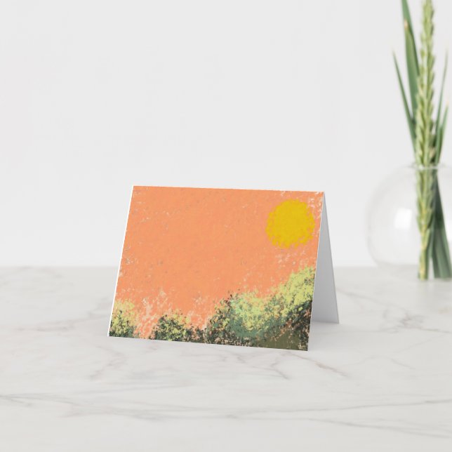 Cartão De Agradecimento Sol 🌞 Sobre Árvores 🌳  (Frente)
