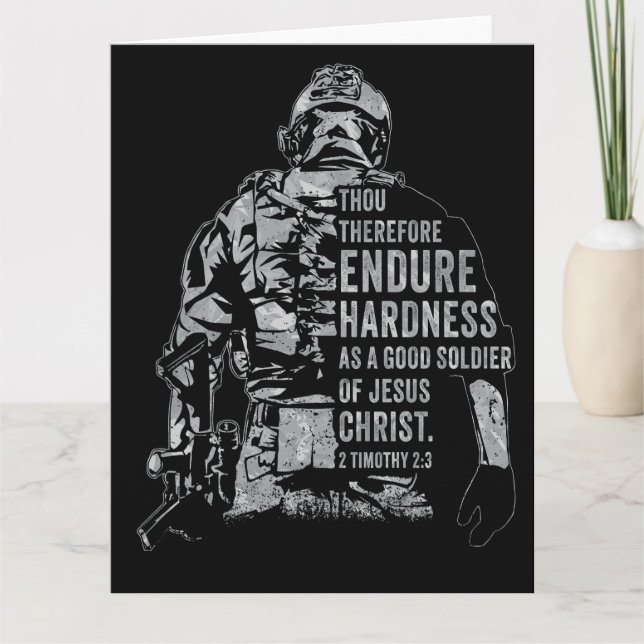 Cartão De Agradecimento Soldado de Jesus Cristo - Exército Cristão da Fé (Frente)