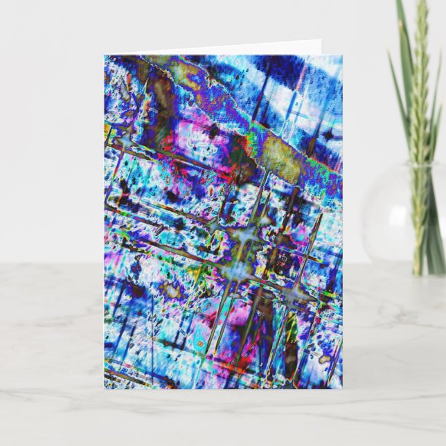 Cartão De Agradecimento Sombras das placas de nota azul (Frente)