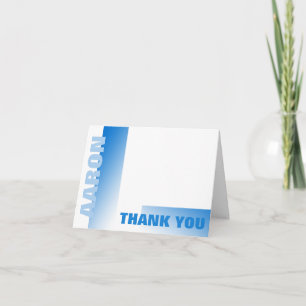 Cartão De Agradecimento Sombras do Bar Azul Mitzvah Obrigado