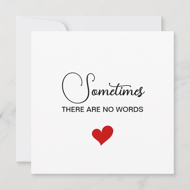 Cartão De Agradecimento Sometimes There Are No Words (Frente)