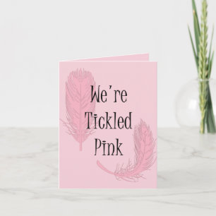 Cartão De Agradecimento Somos Penas Rosa-Tickles Obrigado Personalizado