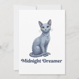 Cartão De Agradecimento Sonhador da Meia-Noite Gato Celestial