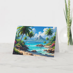 Cartão De Agradecimento Sonhe, Paraíso Tropical,