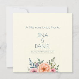 Cartão De Agradecimento Sonho de Pêssego e Pétala