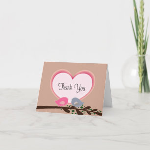 Cartão De Agradecimento Sophisticated Love Birds Thank You Notes