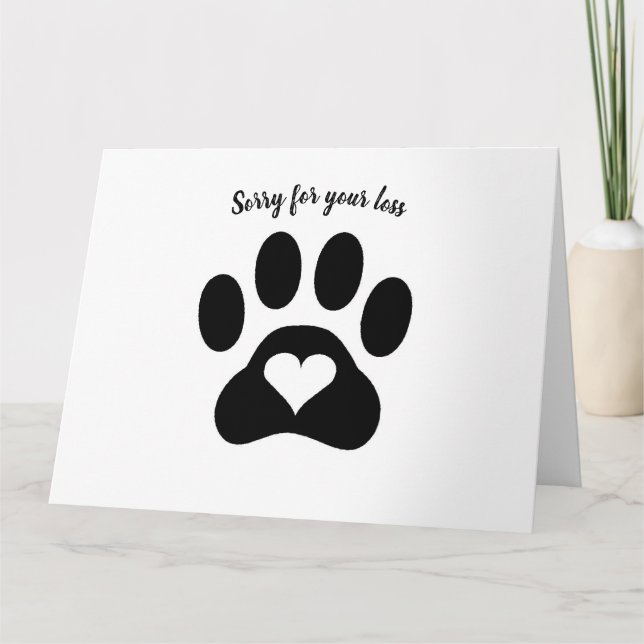 Cartão De Agradecimento Sorry for your loss (Frente)