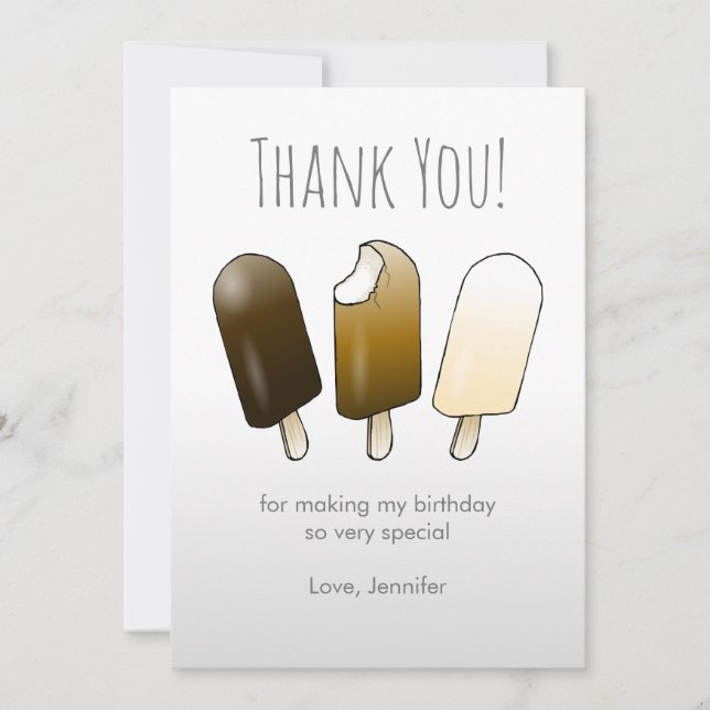 Cartão De Agradecimento Sorvete (Frente)