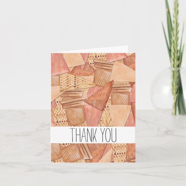 Cartão De Agradecimento Sorvete Cones Obrigado (Frente)