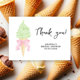 Cartão De Agradecimento Sorvete de aquarela - obrigado chá de panela 