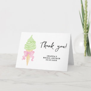 Cartão De Agradecimento Sorvete de aquarela - obrigado chá de panela 