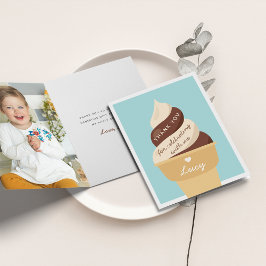 Cartão De Agradecimento Sorvete de Chocolate e Baunilha Remoinho Aniversár