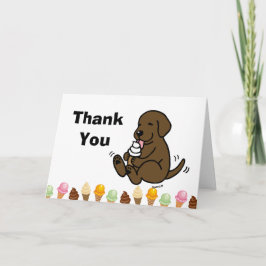 Cartão De Agradecimento Sorvete de Licenciamento Labrador de Chocolate