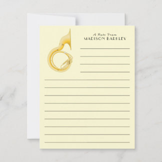 Cartão De Agradecimento Sousaphone Marching Banda Música Professora Músico