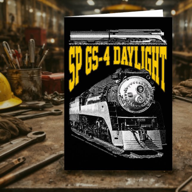 Cartão De Agradecimento SP GS-4 Daylight Steam Locomotive. 4449 Train (SP GS-4 Daylight Steam Locomotive. 4449 Train. Thank You Card)