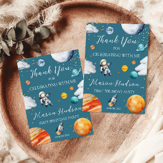 Cartão De Agradecimento Space First Birthday