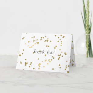 Cartão De Agradecimento Sparkle Dourado Confetti Obrigado