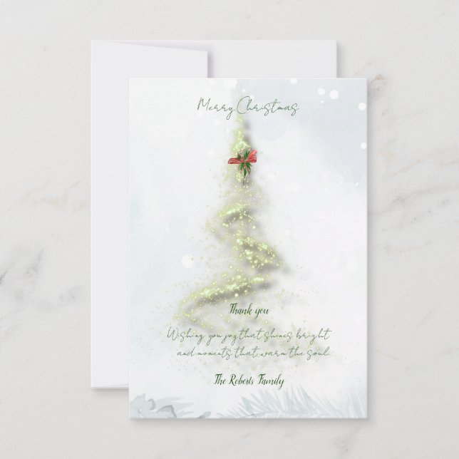 Cartão De Agradecimento Sparkling Christmas Tree thank you card (Frente)