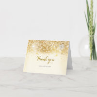 Sparkly Golden Holiday Christmas Invitation Card