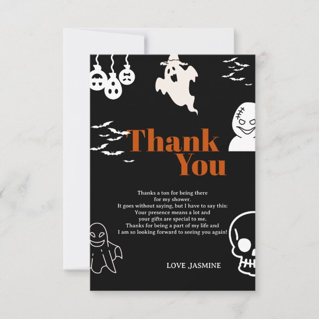 Cartão De Agradecimento Spooky One Birthday (Frente)