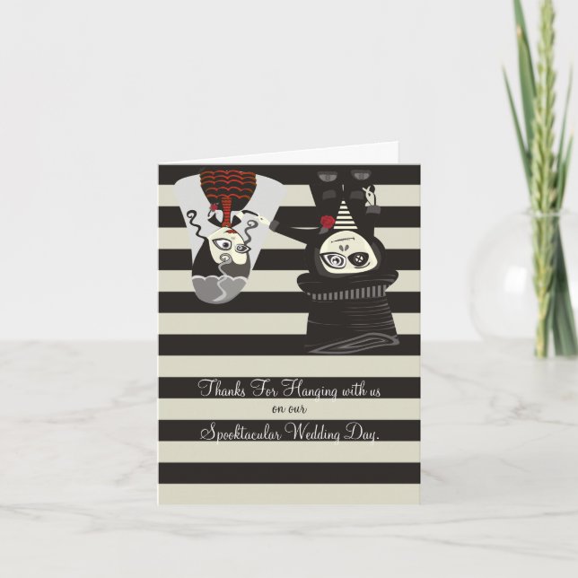 Cartão De Agradecimento Spooky Wedding Thanks (Frente)