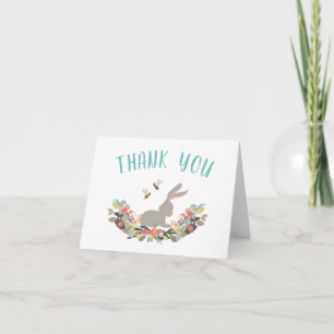 Cartão De Agradecimento Spring Bunny Rabbit Thank You Note Card