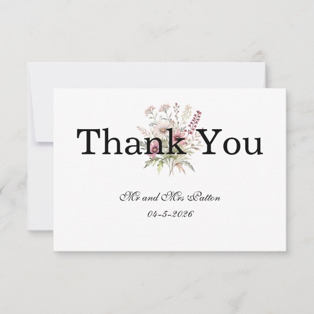 Cartão De Agradecimento Spring Floral Thank You card (Frente)