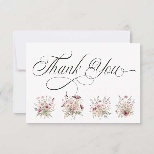 Cartão De Agradecimento Spring Floral Thank You Card (Frente)